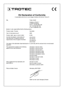 Försäkran om överensstämmelse Luftfuktare B 400 (INT)