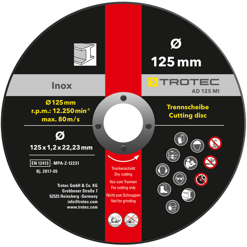 INOX-Metallkapskiva AD 125 MI