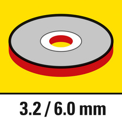 Skivtjocklek 3,2/6 mm