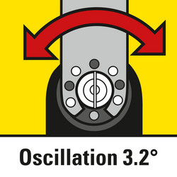 Stor oscillationsvinkel på 3,2 grader