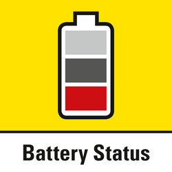 Visning av batteriets laddningsstatus i tre nivåer